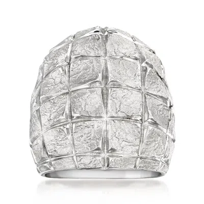 Ross-simons Italian Sterling Silver Square-pattern Ring In Metallic