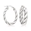 Ross-simons Italian Sterling Silver Twisted Oval Hoop Earrings In Metallic