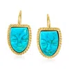 Ross-simons Italian Tagliamonte Blue Magnesite Mask Drop Earrings In 18kt Gold Over Sterling In Blue