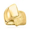 Ross-simons Italian Textured And Polished 18kt Gold Over Sterling Wrap Ring