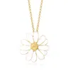 Ross-simons Italian White Enamel Daisy Necklace In 18kt Gold Over Sterling In Multi