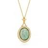 Ross-simons Jade And . White Topaz Locket Necklace In 18kt Gold Over Sterling In Multi