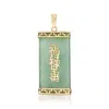 Ross-simons Jade "blessings, Wealth And Longevity" Pendant In 14kt Yellow Gold In Green