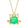 Ross-simons Jade Frog Pendant Necklace With Diamonds In 18kt Gold Over Sterling In Multi