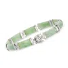 Ross-simons Jade "good Fortune" Bracelet In Sterling Silver In Multi