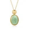 Ross-simons Jade "good Fortune" Pendant Necklace In 18kt Gold Over Sterling In Multi