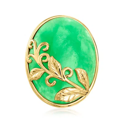 Ross-simons Jade Vine Ring In 18kt Gold Over Sterling In Green
