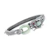 Ross-simons Jade, White Topaz And . Ruby Dragon Bangle Bracelet In Sterling Silver In Multi