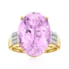Ross-simons Kunzite Ring With . Diamonds In 14kt Yellow Gold In Pink