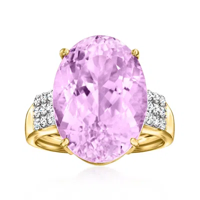 Ross-simons Kunzite Ring With . Diamonds In 14kt Yellow Gold In Pink