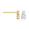 Ross-simons Lab-grown Diamond 2-stone Earrings In 18kt Gold Over Sterling In Gold