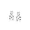 Ross-simons Lab-grown Diamond 2-stone Earrings In Sterling Silver In Metallic