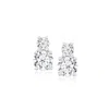 Ross-simons Lab-grown Diamond 2-stone Earrings In Sterling Silver In Multi