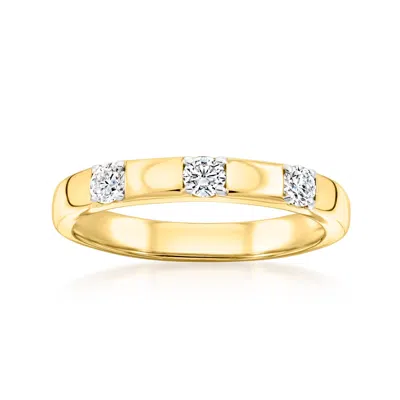 Ross-simons Lab-grown Diamond 3-stone Ring In 18kt Gold Over Sterling In White