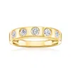 Ross-simons Lab-grown Diamond 5-stone Ring In 18kt Gold Over Sterling In White