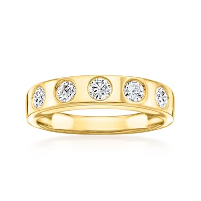 Ross-simons Lab-grown Diamond 5-stone Ring In 18kt Gold Over Sterling In White