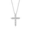 Ross-simons Lab-grown Diamond Cross Pendant Necklace In Sterling Silver In Silver