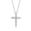 Ross-simons Lab-grown Diamond Cross Pendant Necklace In Sterling Silver In Multi