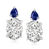 Ross-simons Lab-grown Diamond Drop Earrings With . Sapphires In 14kt White Gold In White