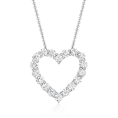 ROSS-SIMONS LAB-GROWN DIAMOND HEART PENDANT NECKLACE IN 14KT WHITE GOLD