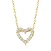 Ross-simons Lab-grown Diamond Heart Pendant Necklace In 18kt Gold Over Sterling In Multi