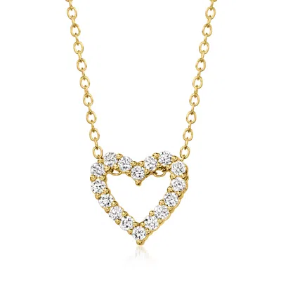 Ross-simons Lab-grown Diamond Heart Pendant Necklace In 18kt Gold Over Sterling In Silver