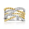 Ross-simons Lab-grown Diamond Highway Ring In Sterling Silver And 18kt Gold Over Sterling