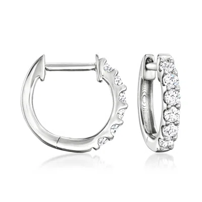 Ross-simons Lab-grown Diamond Hoop Earrings In Sterling Silver