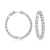 Ross-simons Lab-grown Diamond Inside-outside Hoop Earrings In 14kt White Gold In White