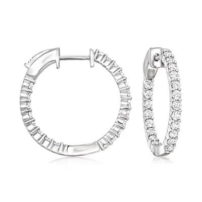 ROSS-SIMONS LAB-GROWN DIAMOND INSIDE-OUTSIDE HOOP EARRINGS IN STERLING SILVER