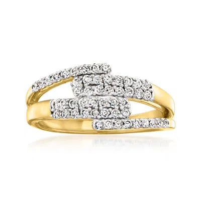 Ross-simons Lab-grown Diamond Interlocking Multi-row Ring In 18kt Gold Over Sterling