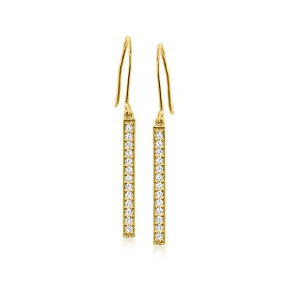 Ross-simons Lab-grown Diamond Linear Drop Earrings In 18kt Gold Over Sterling
