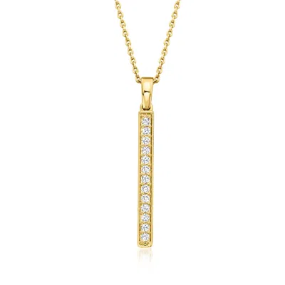 Ross-simons Lab-grown Diamond Linear Pendant Necklace In 18kt Gold Over Sterling
