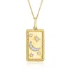 Ross-simons Lab-grown Diamond Moon And Star Pendant Necklace In 18kt Gold Over Sterling In Gray