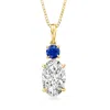 ROSS-SIMONS LAB-GROWN DIAMOND PENDANT NECKLACE WITH . SAPPHIRE IN 14KT YELLOW GOLD