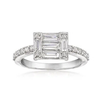 Ross-simons Lab-grown Diamond Ring In Sterling Silver In Metallic