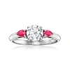 Ross-simons Lab-grown Diamond Ring With . Rubies In 14kt White Gold In Red