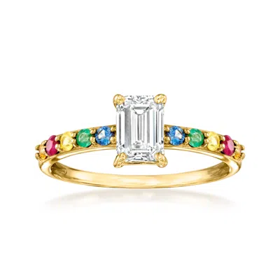 Ross-simons Lab-grown Diamond Ring With . Rubies, Emeralds And Multicolored Sapphires In 14kt Yellow Gold