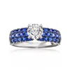Ross-simons Lab-grown Diamond Ring With . Sapphires In 14kt White Gold In White