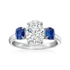 Ross-simons Lab-grown Diamond Ring With Sapphires In 14kt White Gold In White