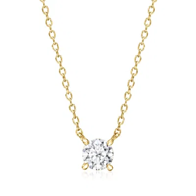 Ross-simons Lab-grown Diamond Solitaire Necklace In 18kt Gold Over Sterling In Multi
