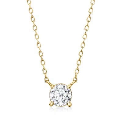 Ross-simons Lab-grown Diamond Solitaire Necklace In 18kt Gold Over Sterling In Silver
