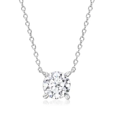 Ross-simons Lab-grown Diamond Solitaire Necklace In Sterling Silver In Multi
