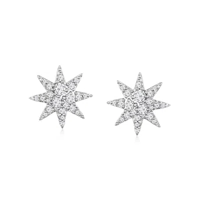 Ross-simons Lab-grown Diamond Star Earrings In Sterling Silver