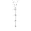 Ross-simons Lab-grown Diamond Star Y-necklace In Sterling Silver