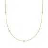 Ross-simons Lab-grown Diamond Station Necklace In 18kt Gold Over Sterling In Gold