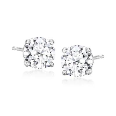 Ross-simons Lab-grown Diamond Stud Earrings In 14kt White Gold