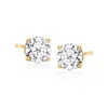 Ross-simons Lab-grown Diamond Stud Earrings In 14kt Yellow Gold In Silver