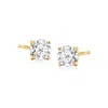 Ross-simons Lab-grown Diamond Stud Earrings In 18kt Gold Over Sterling In Silver
