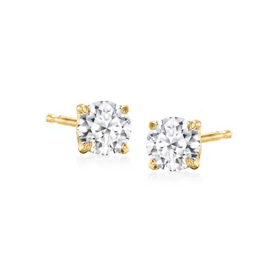 Ross-simons Lab-grown Diamond Stud Earrings In 18kt Gold Over Sterling In Silver